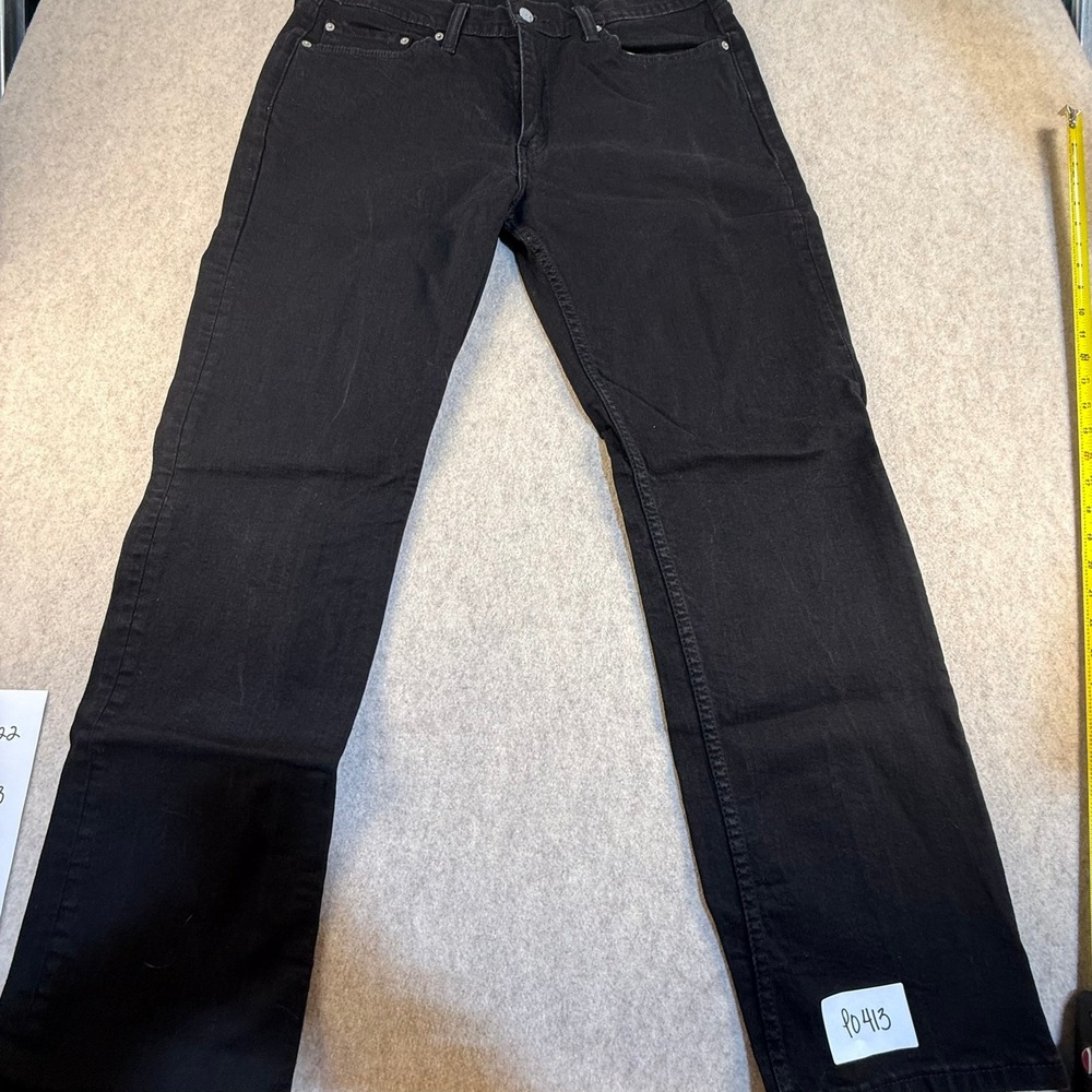 Levis 514 Straight Fit Black Denim Jeans Mens 38x32 Classic 5-Pocket Pants